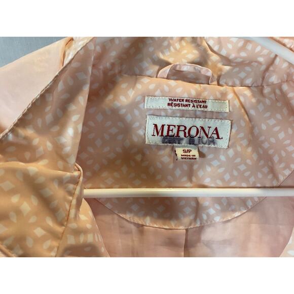 Merona Women’s Pink Hooded Jacket Small Petite Water-Resistant Drawstring - Picture 7 of 14